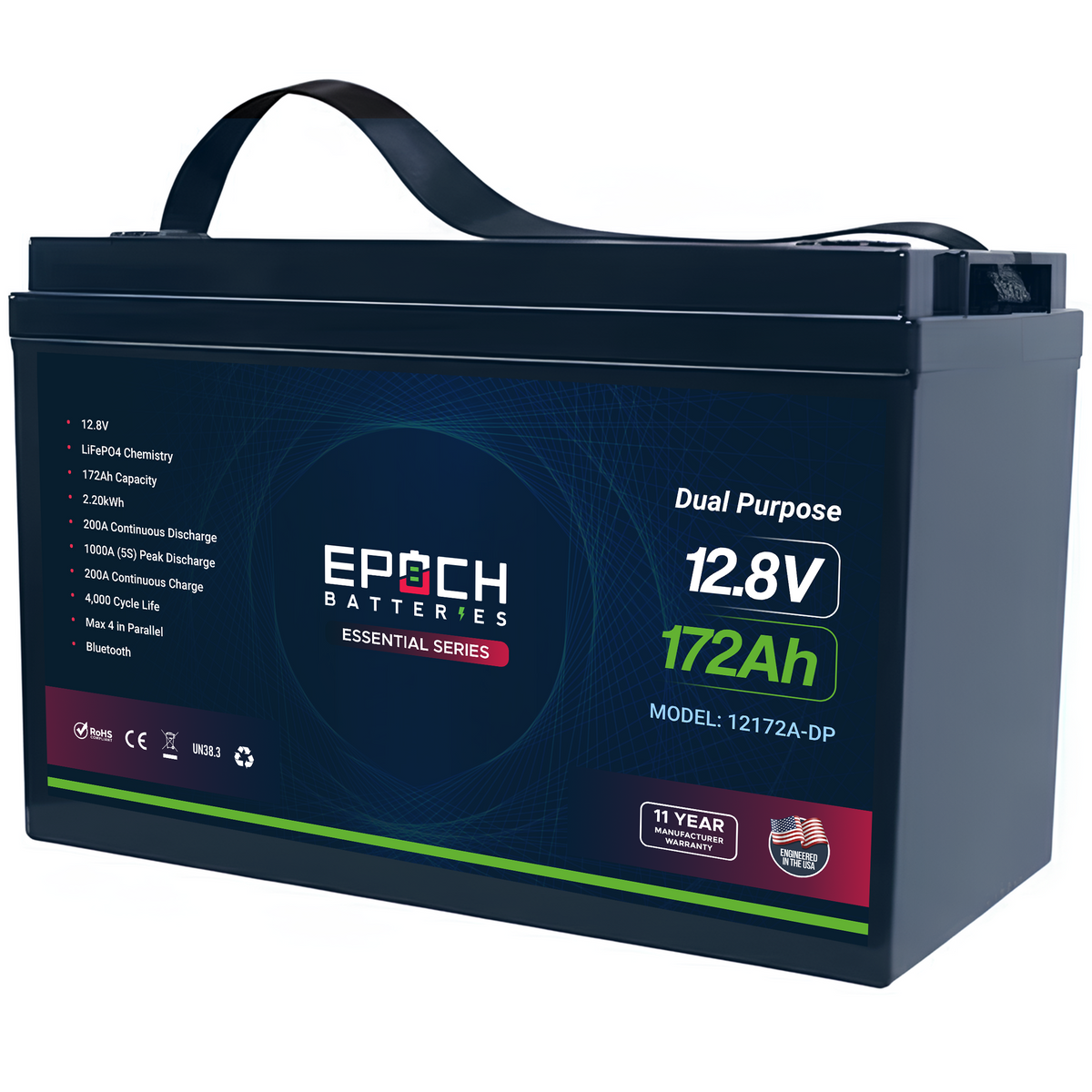 Epoch 12V 172Ah Cranking & Deep Cycle (Dual Purpose) LiFePO4 Battery