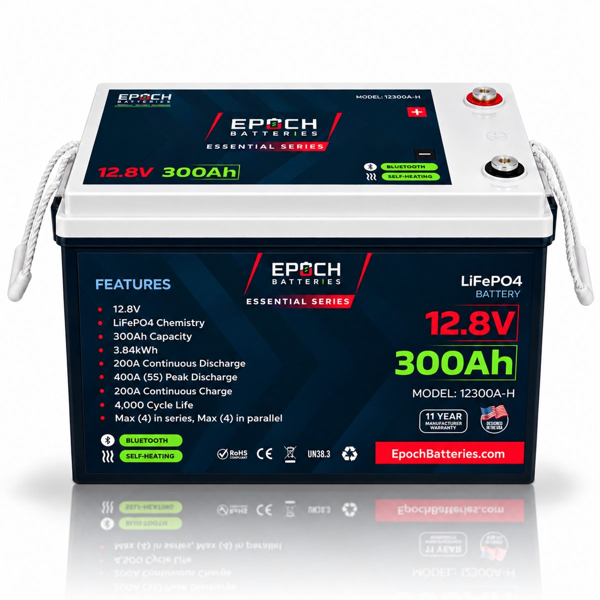 Epoch 12V 300Ah Essential Series LiFePO4 Battery (3.84kWh)