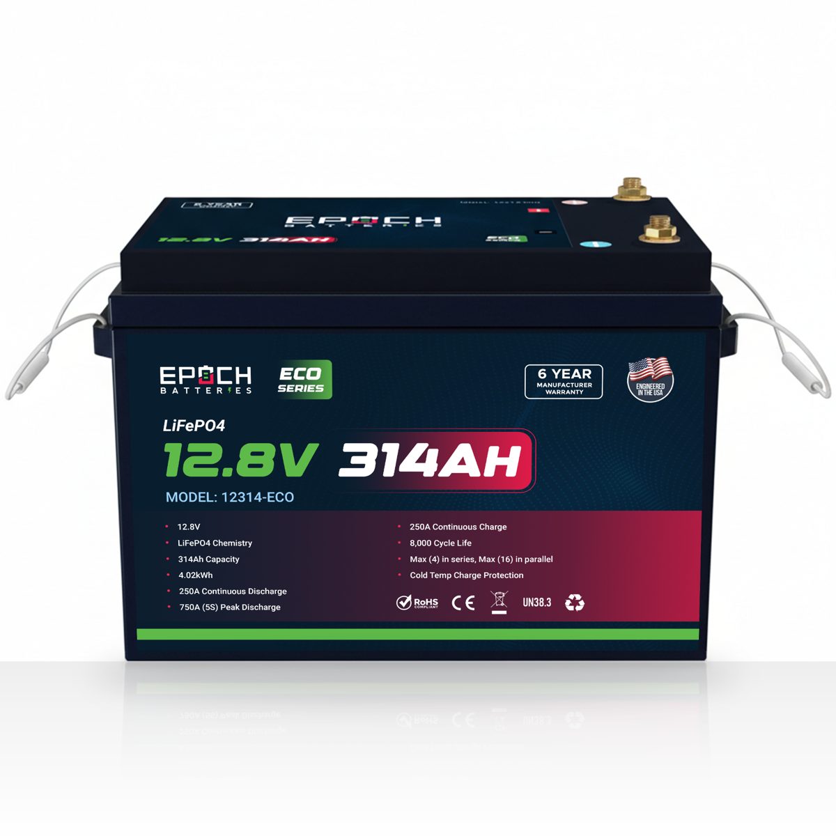 Epoch 12V 314Ah Eco Series LiFePO4 Battery (4.02kWh)